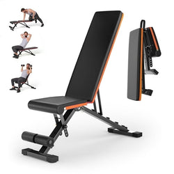 Maxkare Adjustable Weight Bench Incline Workout Bench for Home Gym Full Body Workout with 6 Backrests 600 LB Fast Folding Compact Fitness Gifts for Him - NAIPO