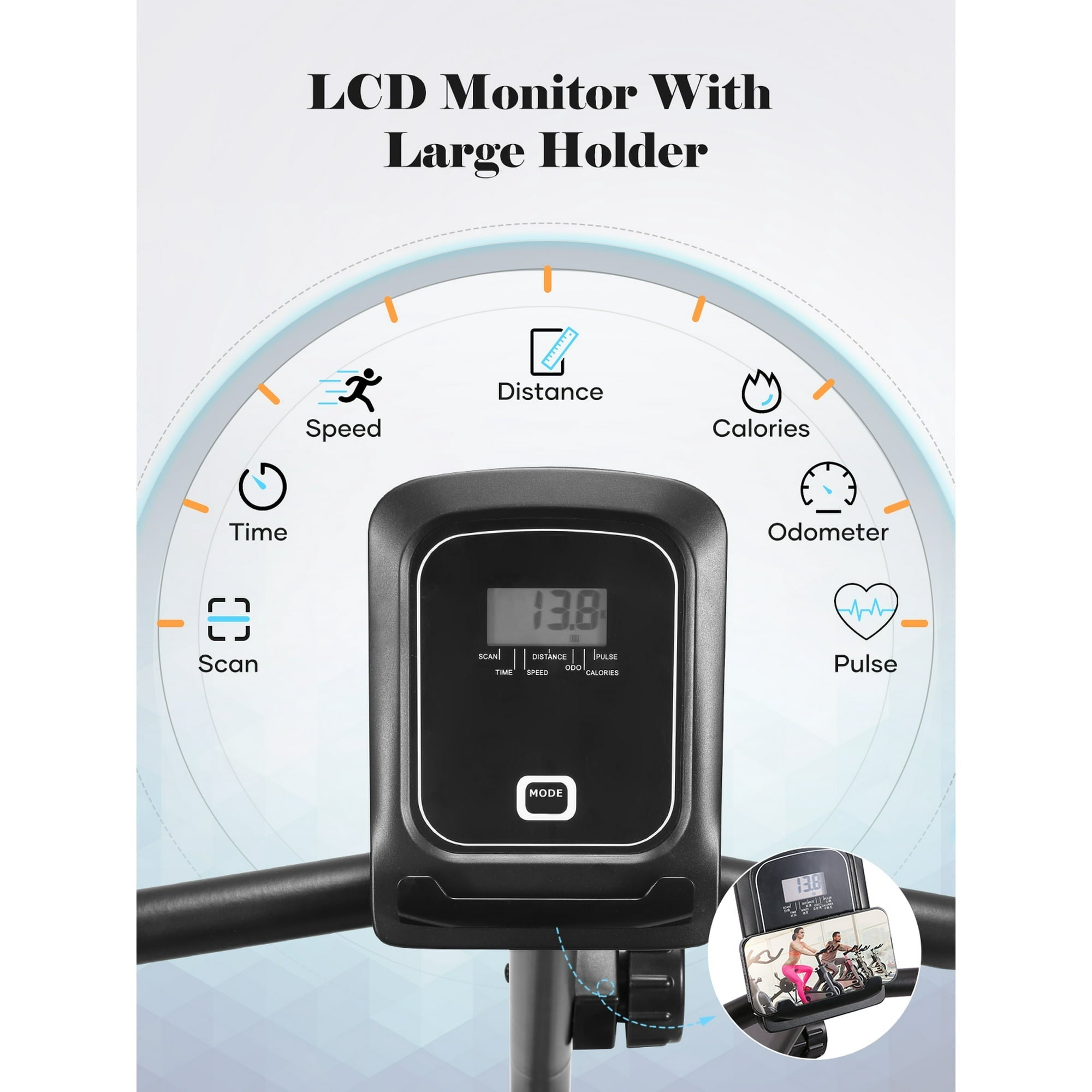 Maxkare Exercise Bike Indoor Recumbent Exercise Bike Stationary with Adjustable Seat and 8 Resistance Level Seat Height Adjustment - NAIPO