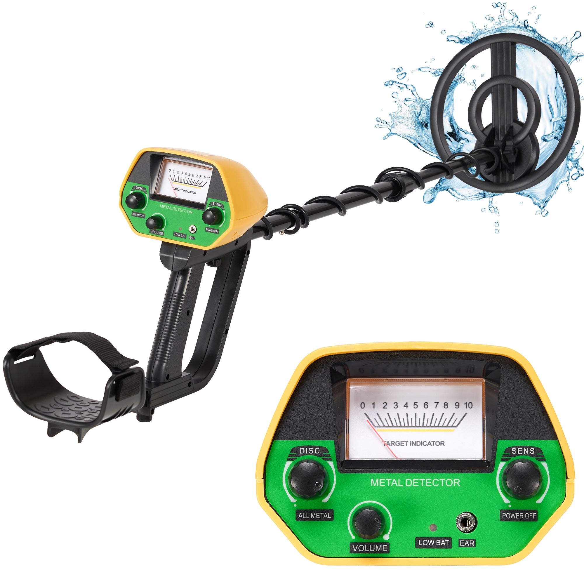 Metal Detector for Adults & Kids,Waterproof Professional Higher Accuracy Gold Detector with LCD Display, Adjustable 30" to 42" Gold Detector Outdoor for Gift, Green - NAIPO