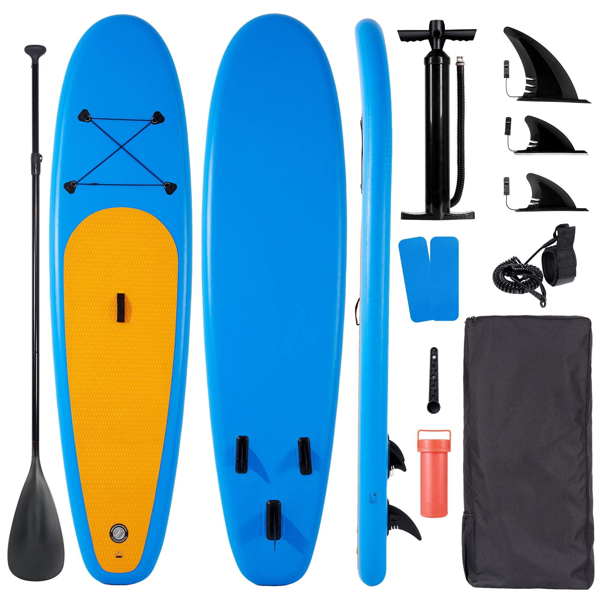 Naipo 10FT Inflatable Paddle Board 30in Wide Design Stand Up Paddle Board with Paddle Accessories for Family Beginners Youth Blue Yellow - NAIPO