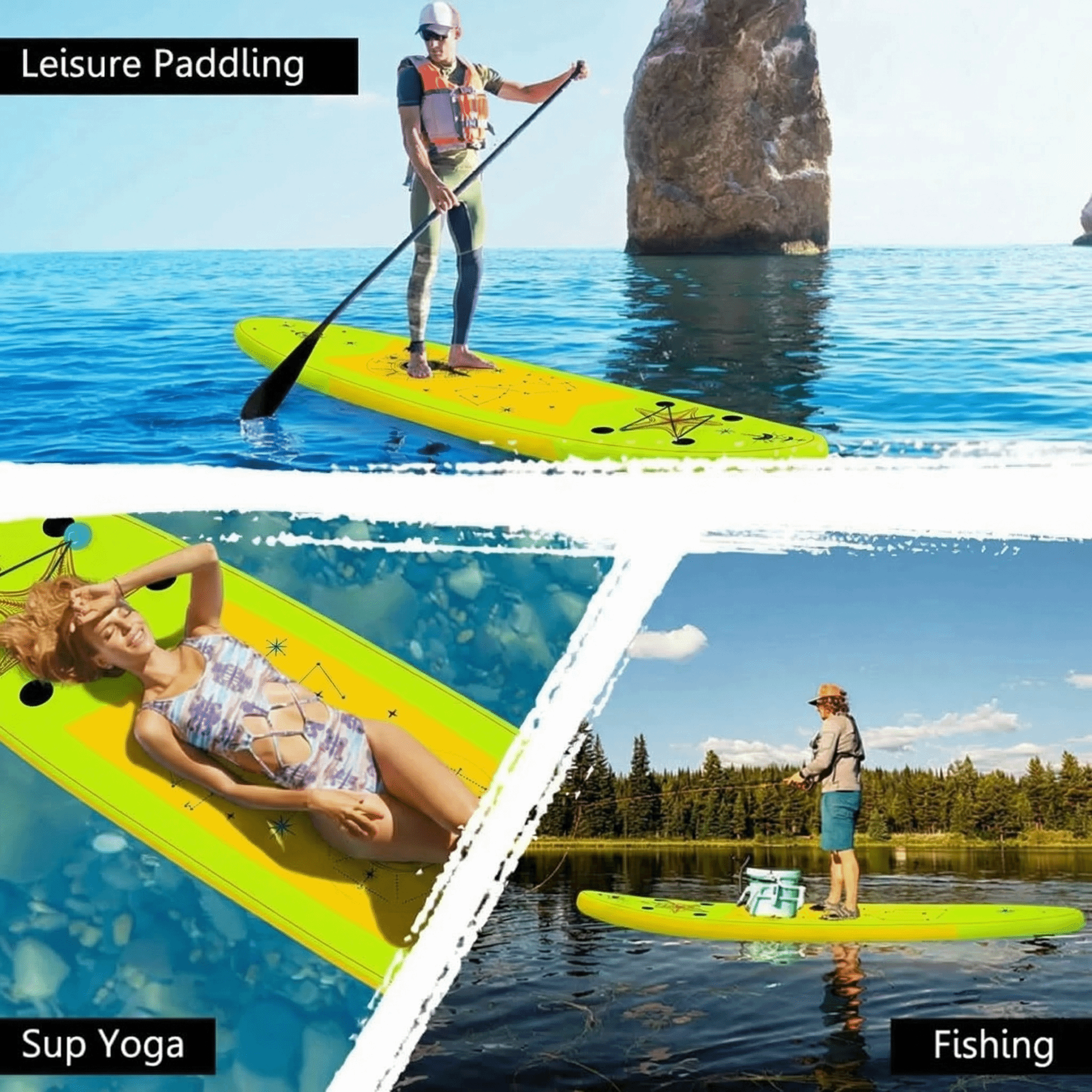 Naipo 10ft Inflatable Paddle Board Full SUP Accessories Stand Up Paddle Board 17 lbs Lightweight Enhanced Safety Features for Beginner Avocado Green - NAIPO
