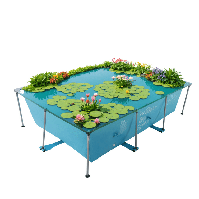 Naipo 10ft Swimming Pool Rectangular Frame Above Ground Backyard Swimming Pool Outdoor Quick Draining 118 x79x29.5 Frame Swimming Pool for Adults Teens Blue