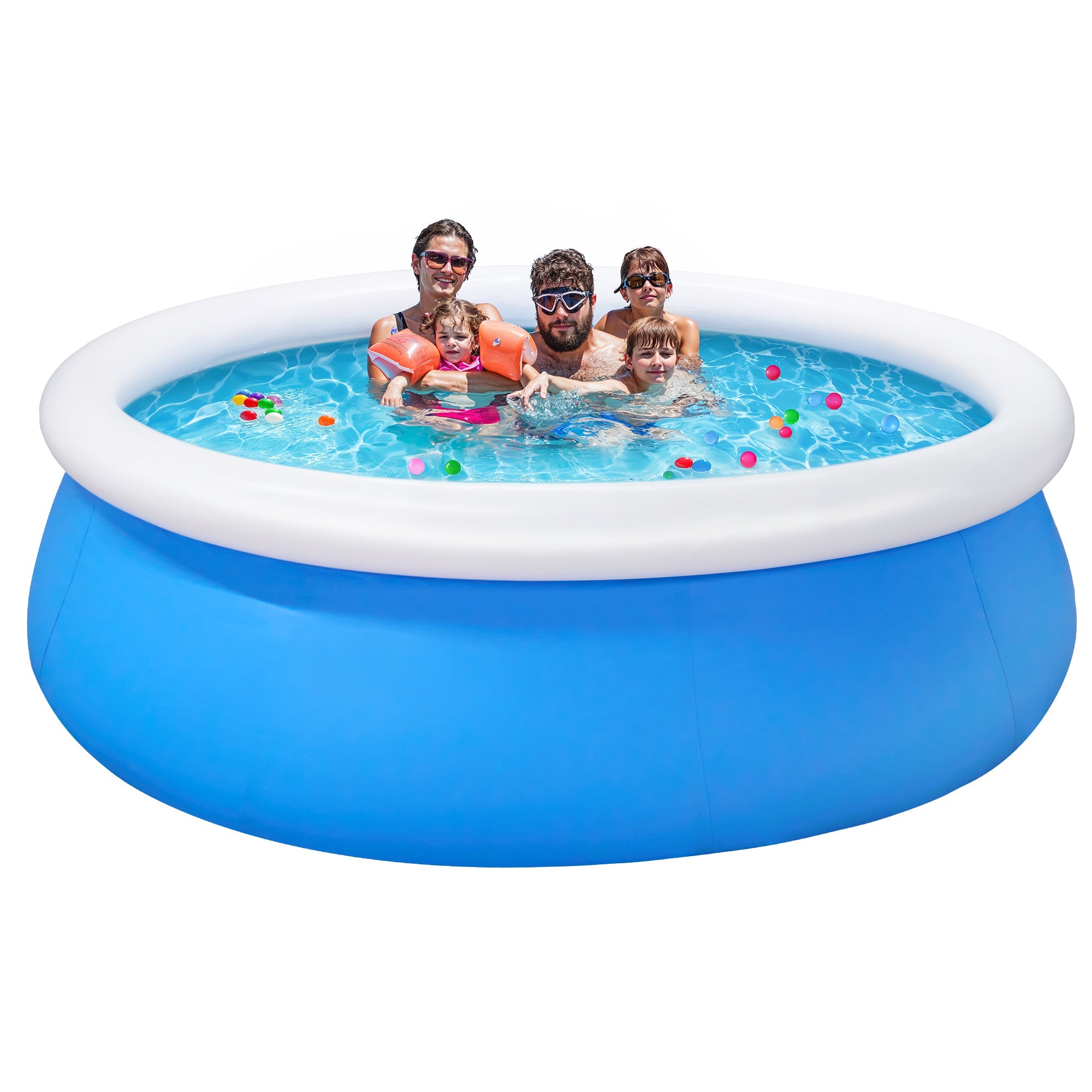 Naipo 10ft x 28in Inflatable Swimming Pool Above Ground Family Pool for Kids & Adults Puncture-Resistant PVC, Quick Setup (Includes 2 Repair Patches)