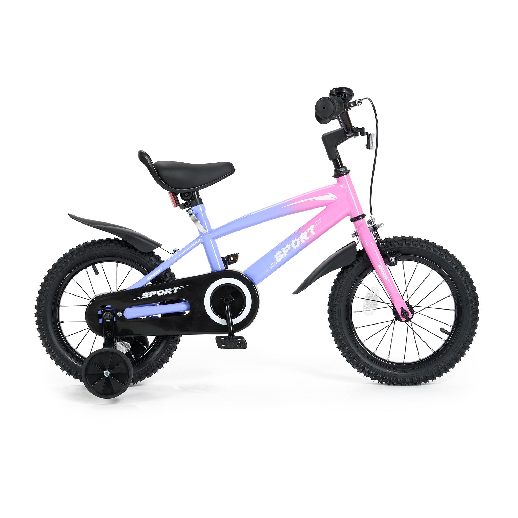 Naipo 12” Kid Bike for Boys and Girls Gradient Purple Bicycle with Training Wheels, Bell & Dual Brakes - NAIPO