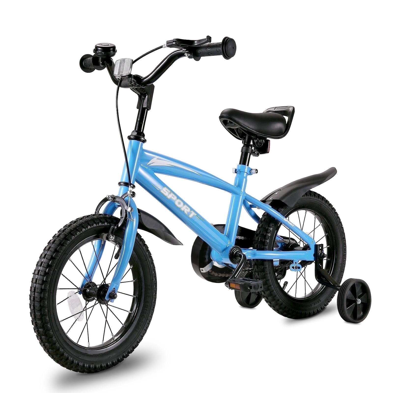 Naipo 12"/14"/ 16"/18" Kids Bike Girls and Boys Blue Bike with Removable Training Wheels - NAIPO