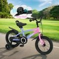 Naipo 14” Kid Bike for Boys and Girls Gradient Purple Bicycle with Training Wheels Bell & Dual Brakes - NAIPO