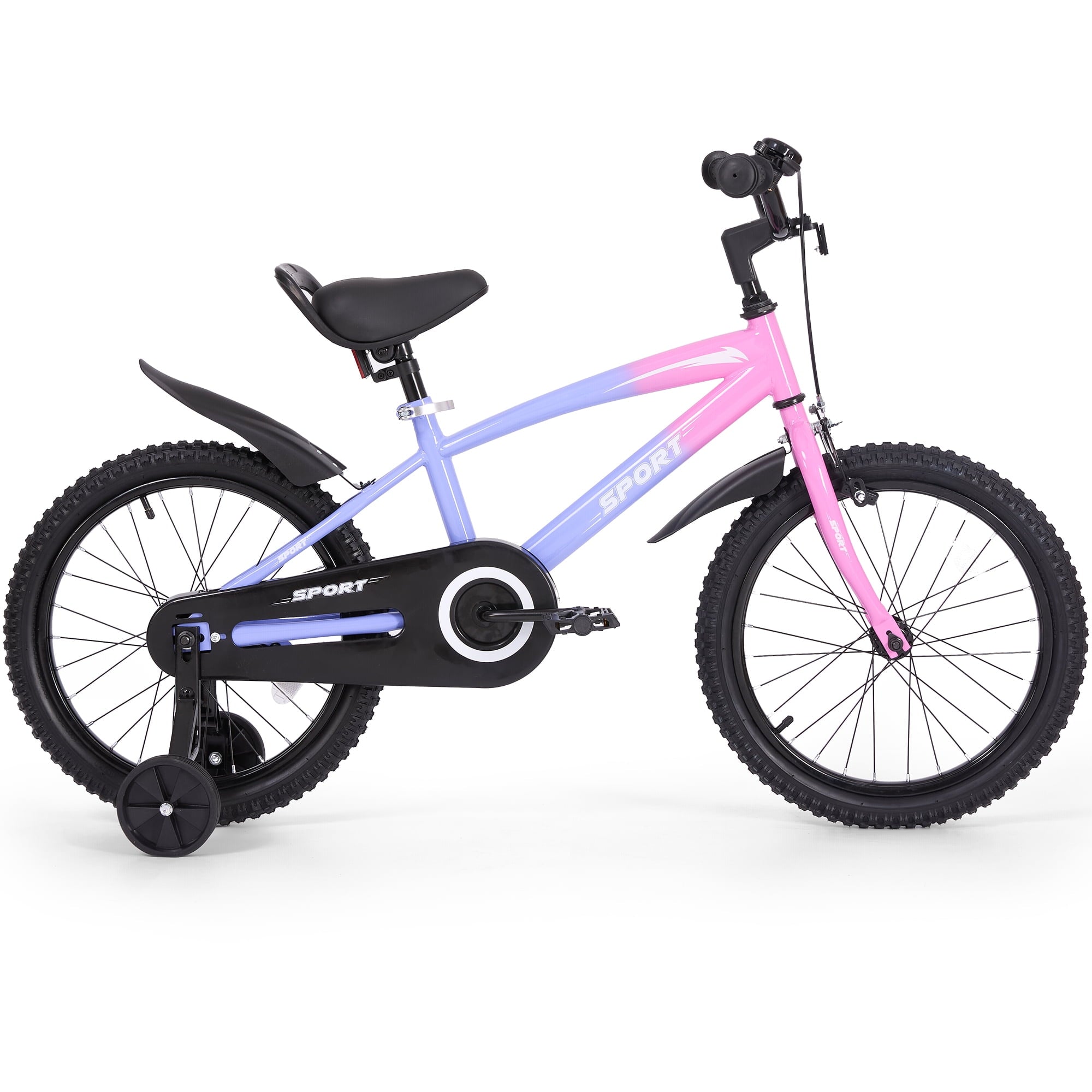 Naipo 16” Kids Bike for Boys and Girls with Kickstand, Training Wheels & Dual Brakes – Gradient Purple - NAIPO