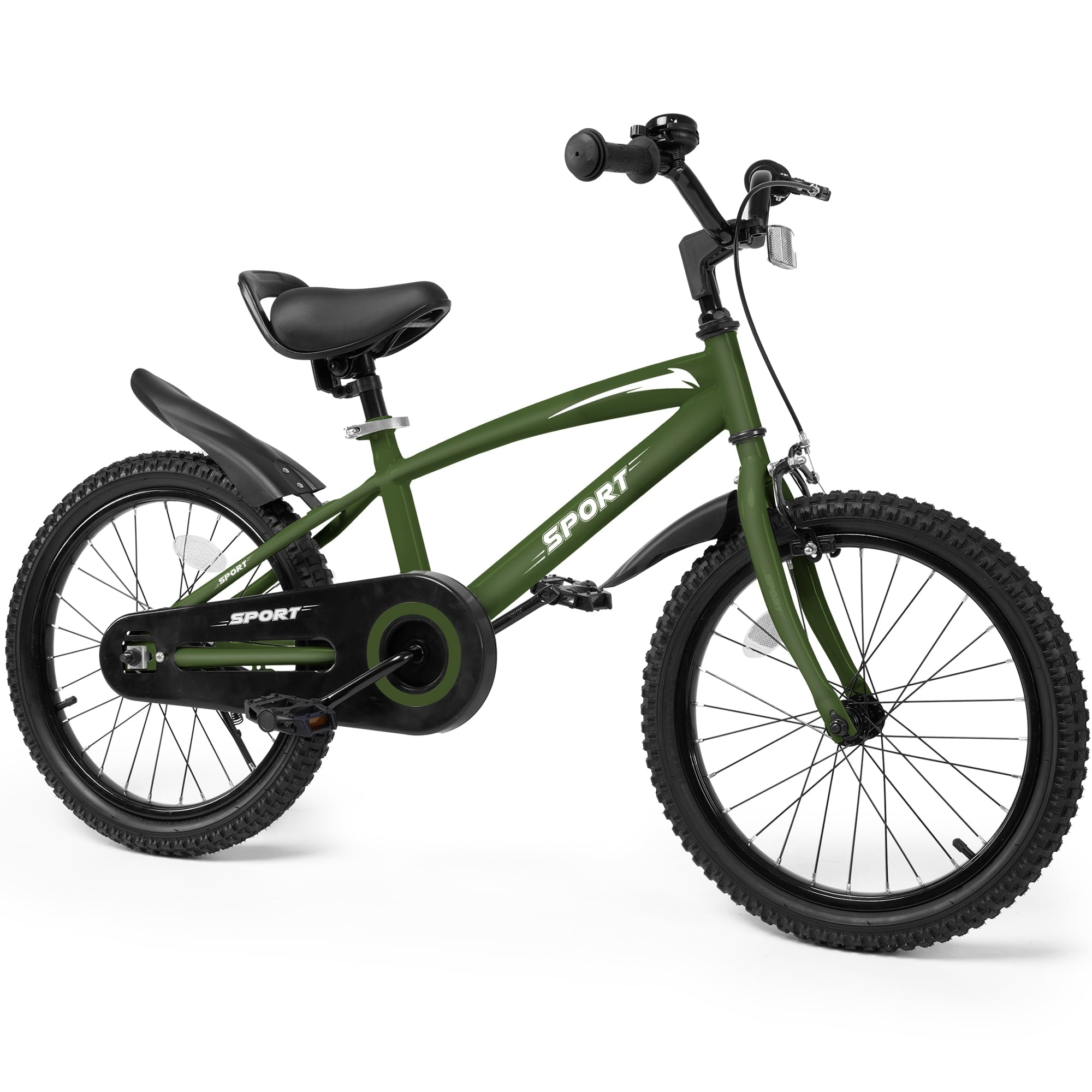 Naipo 18 Inches Kids Bike Green for Boys and Girls Kids Bicycle With Removable Training Wheels and Adjustable Seat Height - NAIPO