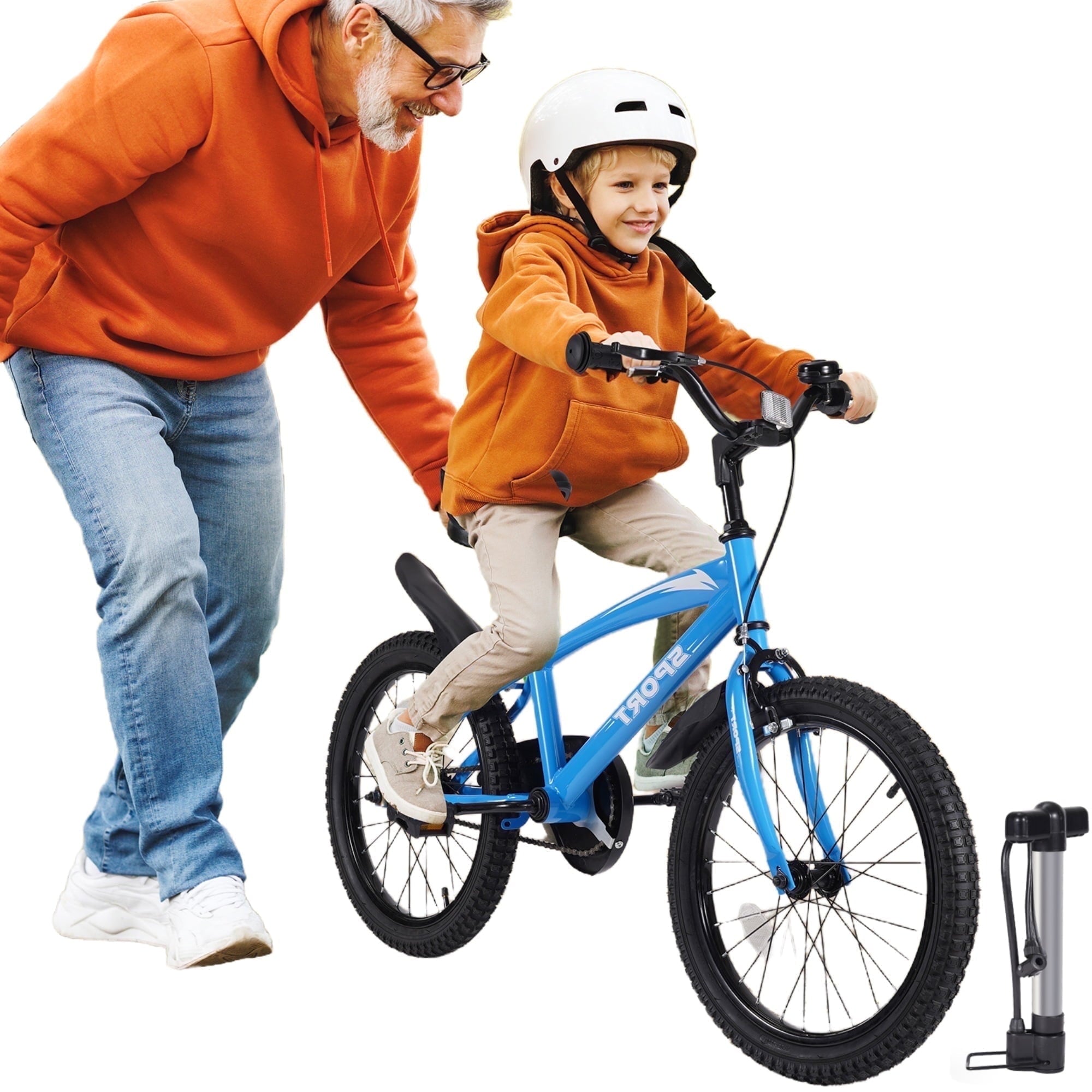 Naipo 18" Kids Bike Girls and Boys Blue Bicycles with Removable Training Wheels - NAIPO