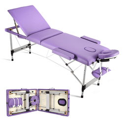 Naipo 3-Section Professional Massage Table 73''Long 82'' Height Adjustable Folding with Aluminum Legs Carrying Bag for Salon Lash Treatments, - NAIPO