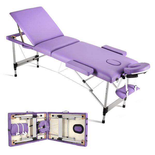 Naipo 3-Section Professional Massage Table 73''Long 82'' Height Adjustable Folding with Aluminum Legs Carrying Bag for Salon Lash Treatments, - NAIPO