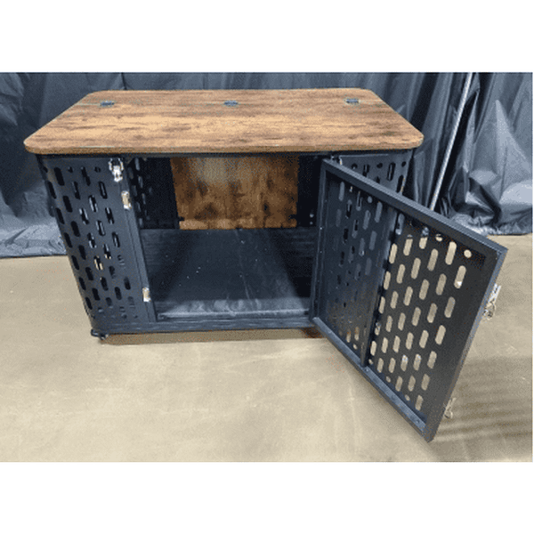 Naipo 38inch Heavy Duty Dog Crate, Escape Proof Large Medium Kennel for High Anxiety Dogs, Indestructible Pet Cage Indoor, Rustic Brown - NAIPO