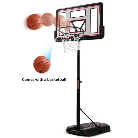 Naipo 44In Portable Basketball Hoop with Height Adjustable 6.56ft to 10ft Basketball Goals for Younger People Indoor Outdoor with Free Basketabll - NAIPO