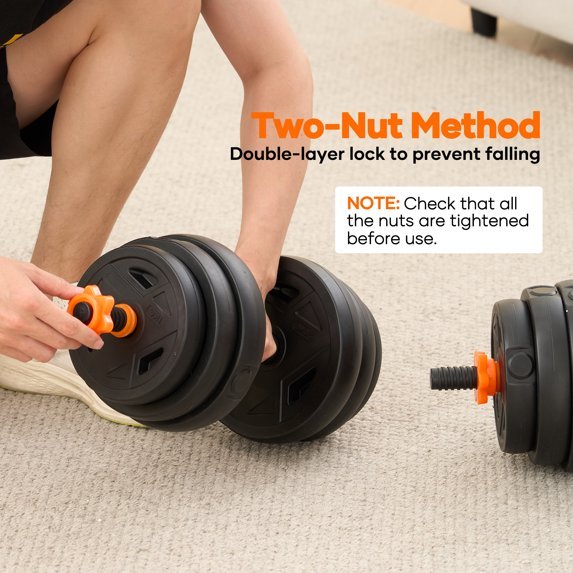 Naipo 44LB Adjustable Dumbbell Set 4 - in - 1 to Kettlebell, Barbell & Push - Up Stand Home Gym Weights Dumbbells for Beginners, Teens & Women Space Saving Workout Equipment - NAIPO