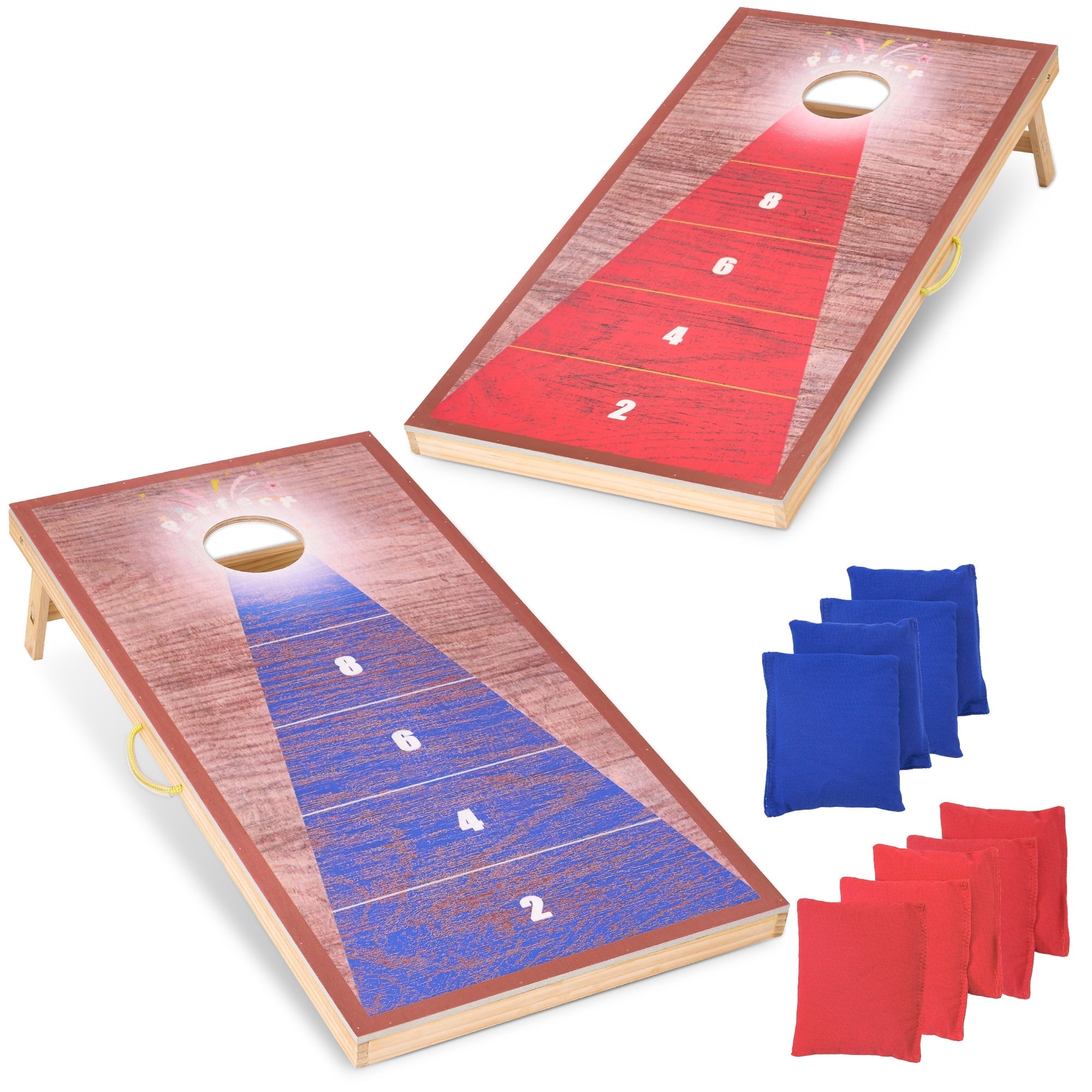 Naipo 4x2FT Cornhole Game Set with 8 Bean Bags Portable Outdoor Cornhole Boards Set Perfect for Adults Family Beach Yard Camping Parties Games - NAIPO