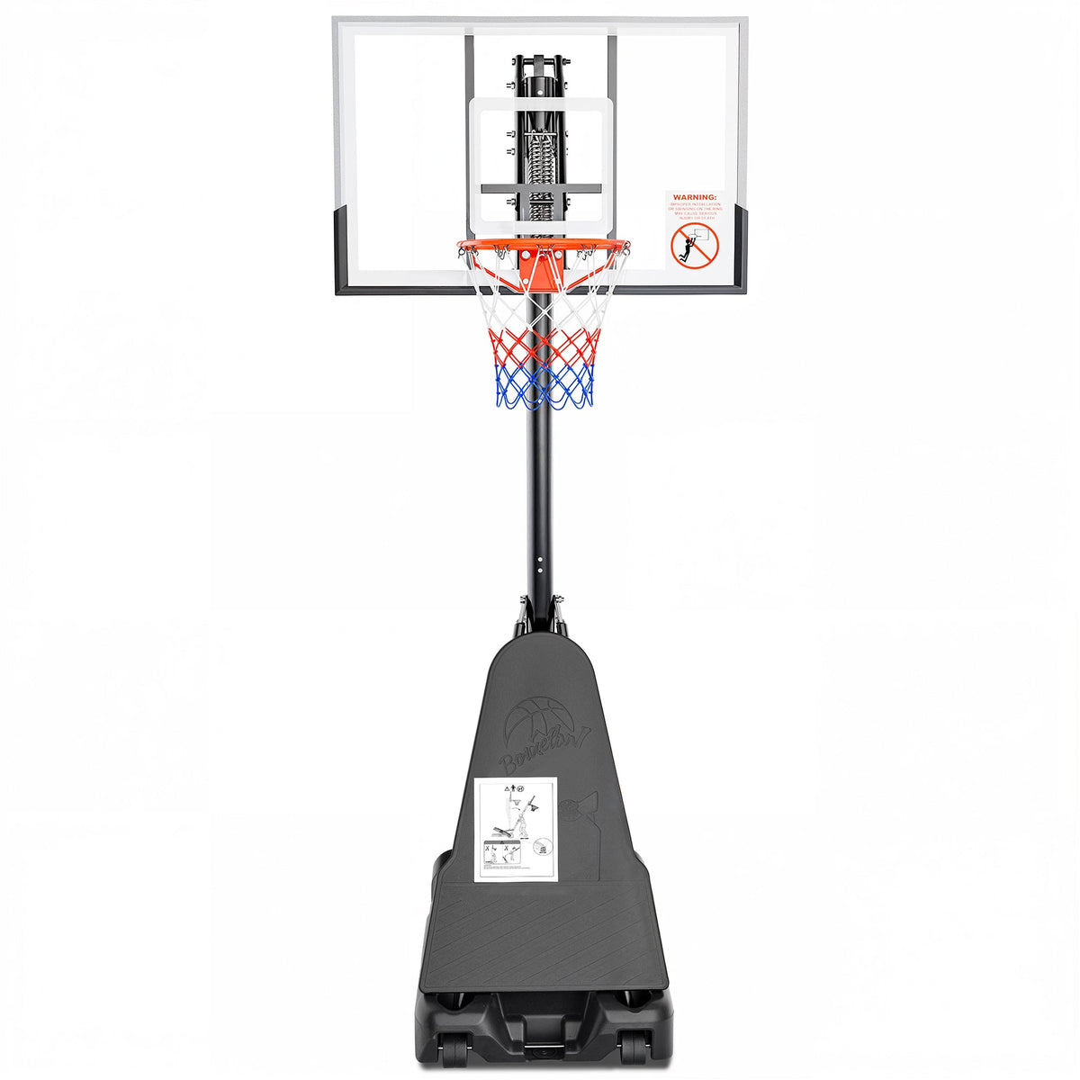Naipo 54 Inch Portable Basketball Hoop Height Adjustable Portable Basketball Goal System with Wheels & Stable Base Indoor Outdoor Use for Teens Adults - NAIPO
