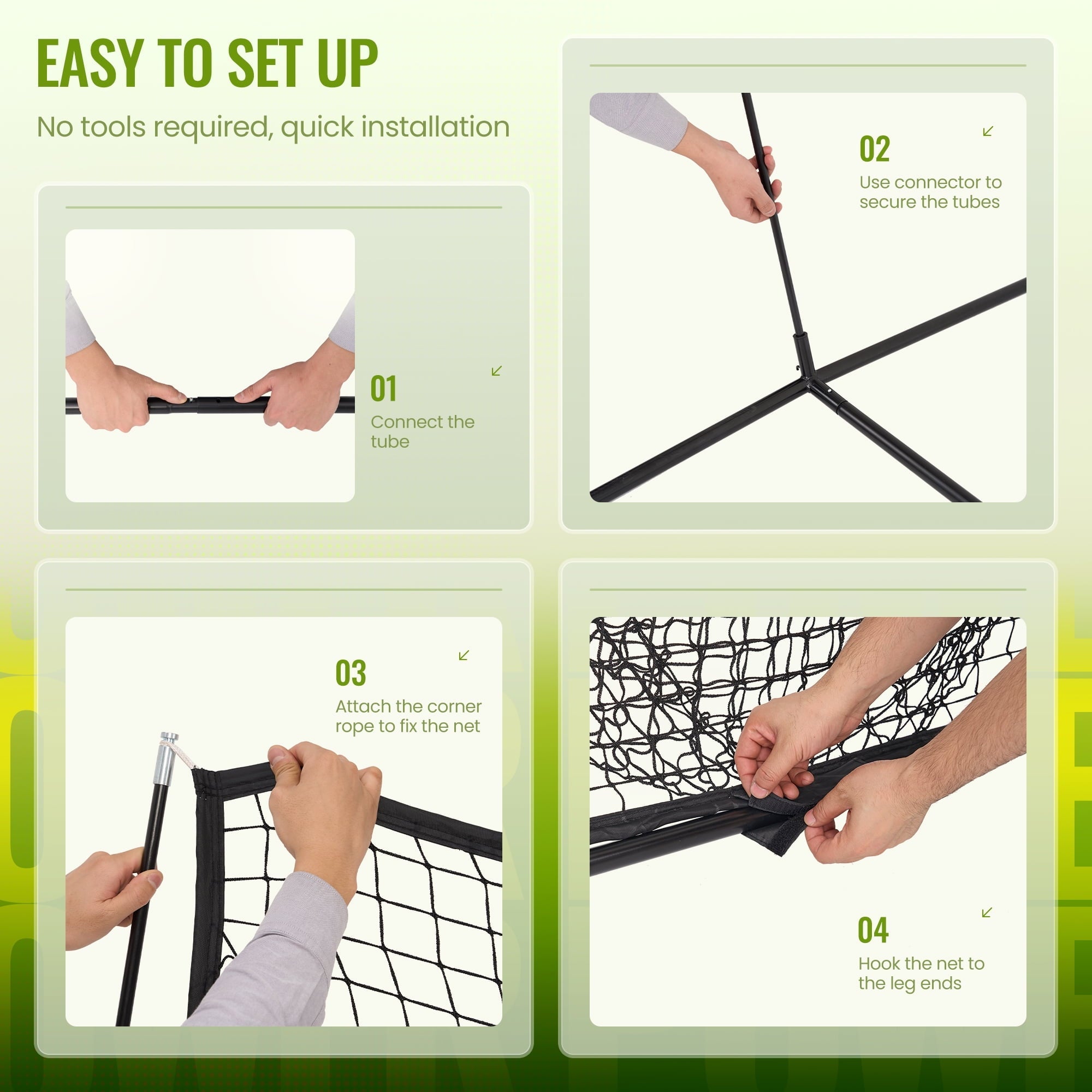 Naipo 7X7ft Baseball Net with Adjustable Baseball Tee ,Portable Baseball hitting Net for Hitting and Pitching with Carry Bag - NAIPO