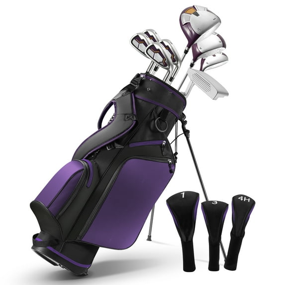 Naipo 8 Golf Clubs Set with A Complete Set of Golf Clubs Purple - Silver Color Palette Lightweight Design for Beginners - NAIPO