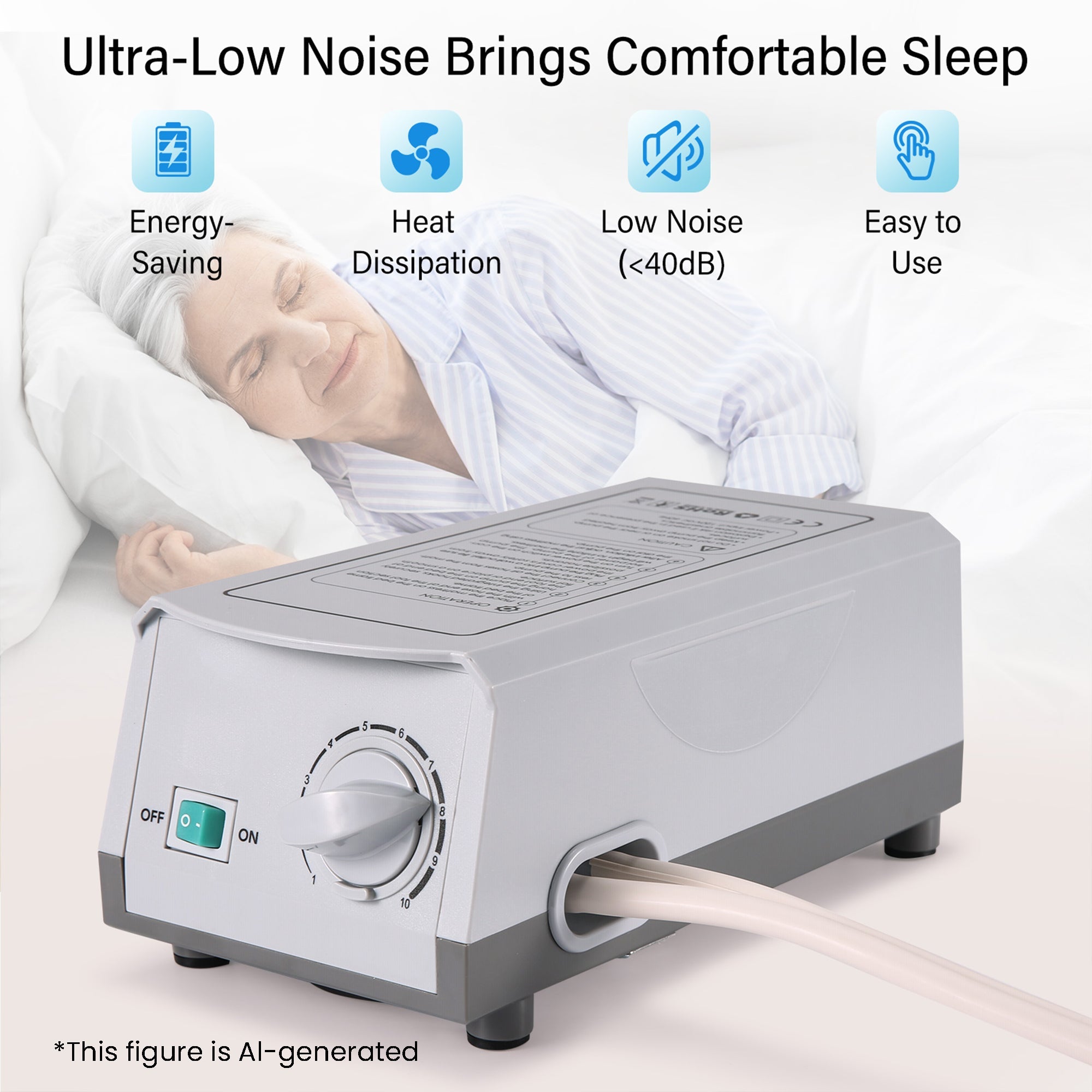 Naipo Alternating Air Pressure Mattress Pad, Medical Anti-Bedsore Air Mattress for Hospital Bed and Home Use - NAIPO
