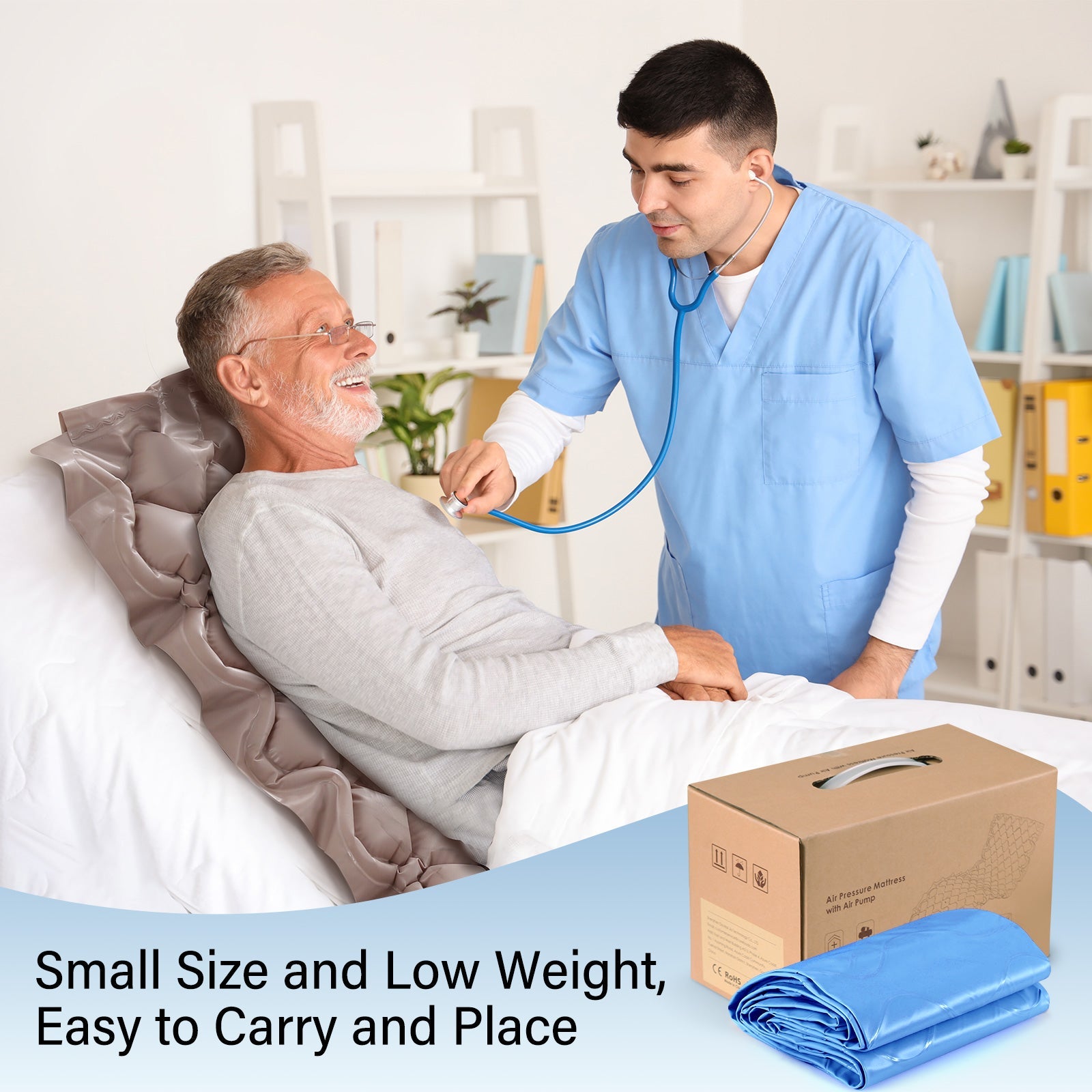 Naipo Alternating Air Pressure Mattress Pad, Medical Anti-Bedsore Air Mattress for Hospital Bed and Home Use - NAIPO