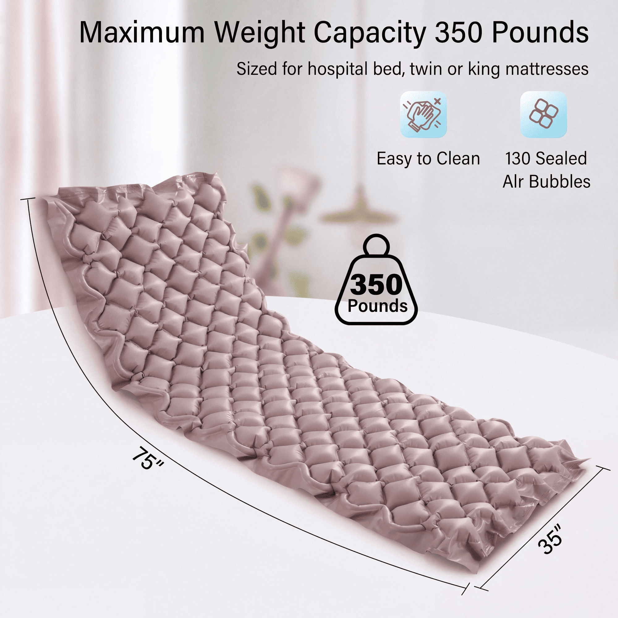 Naipo Alternating Air Pressure Mattress with Ultra-Quiet Pump,Prevents Bed Sores,Improves Microcirculation,for Hospital and Home Single Bed,Designed for Bedridden Patients - NAIPO