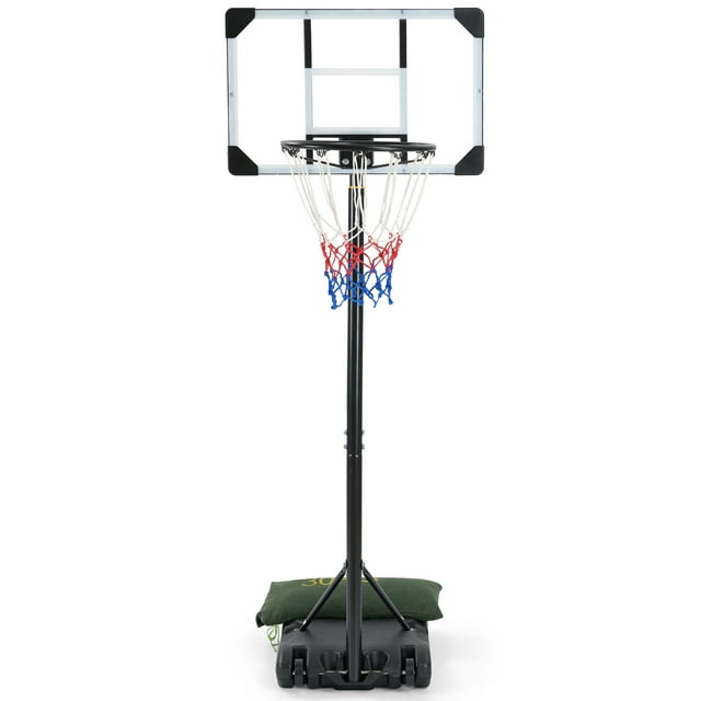 Naipo Basketball Hoop Basketball Goal System Height Adjustable 5.1ft - 7ft Court for Teen & Adult Indoor Outdoor Use - NAIPO