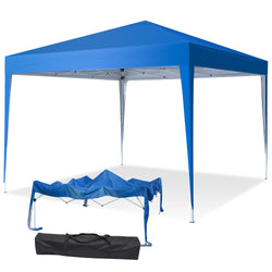 Naipo Canopy Tent 10x10 FT Instant Tent Pop Up - Portable Waterproof Outdoor Canopy with Carry Bag, 4 Removable Sidewalls & UV Protection for Camping Gazebo Shelter, Beach, Party, Garden (Blue) - NAIPO