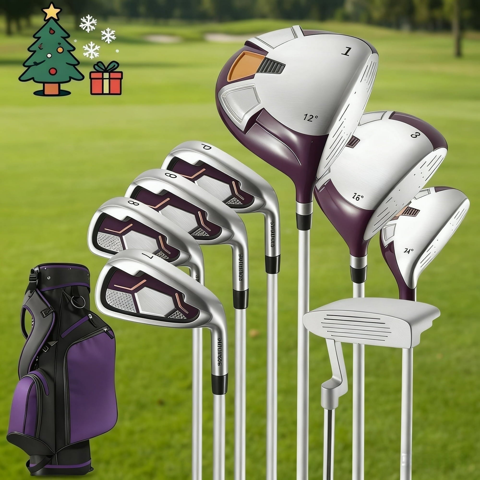 Naipo Complete Golf Clubs Package 8 Club Set for Men Woman Right Handed True Temper Steel Shafts Putter Stand Bag and 3 H C Bonus Head - NAIPO