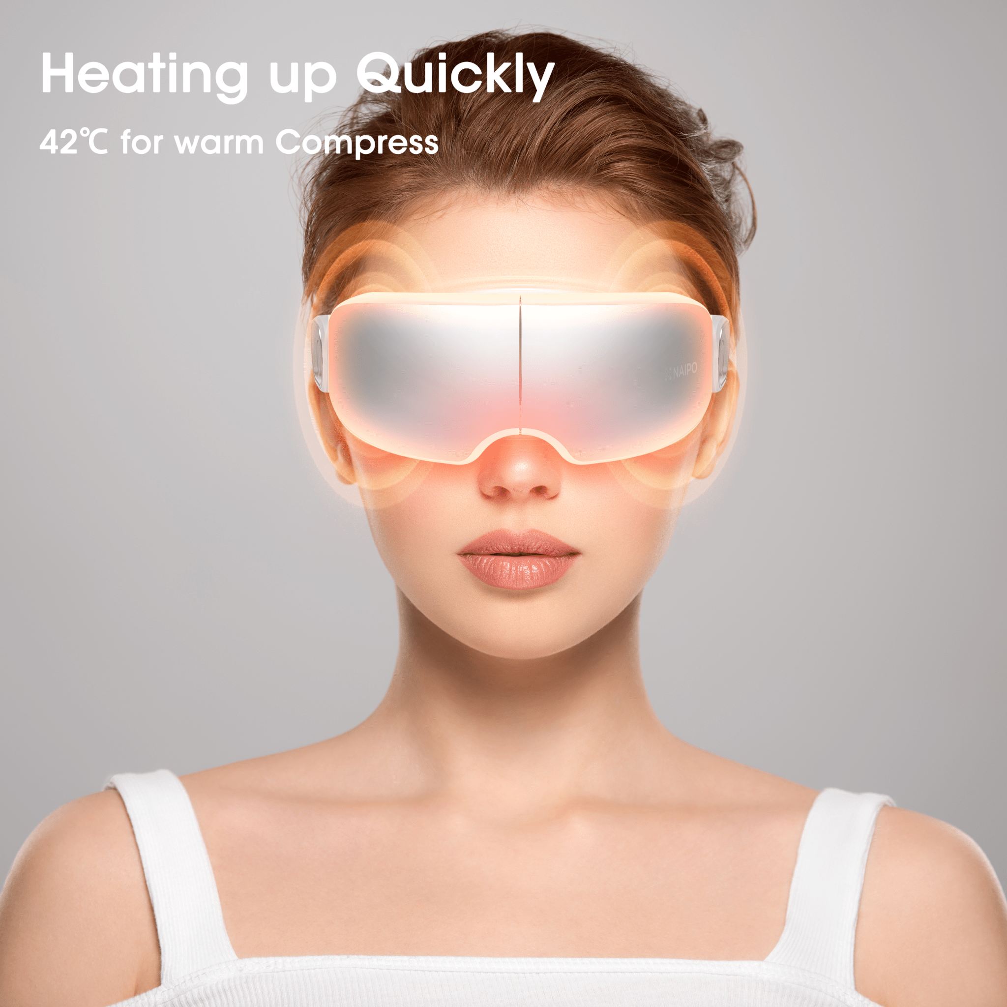 NAIPO MGE-2302 Eye Massager with Heat & Vibration – 5 Massage Modes and Bluetooth Music