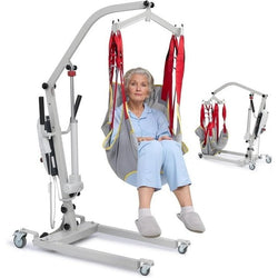Naipo Electric Transfer Patient Lift, Medical Carbon Steel Body Transfer Lift w/Sling for Seniors, Bed & Chair Use, 510lb Weight Capacity, White - NAIPO