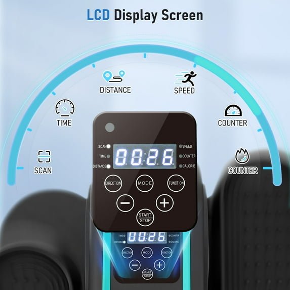 Naipo Electric Under Desk Elliptical Leg Exerciser Remote Control Training Machines Mini Elliptical with 12 Adjustable Speeds Portable Seated Pedal Exerciser Fathers Day Gifts - NAIPO