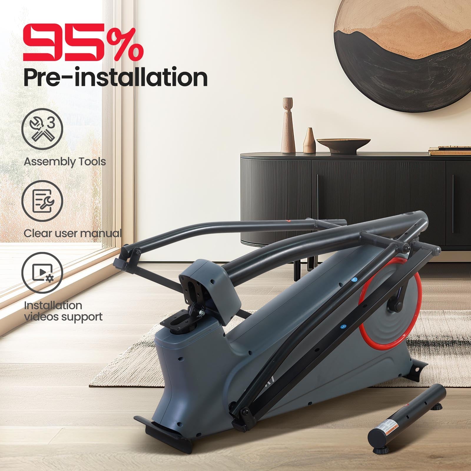 Naipo Elliptical Machine with 8 Resistance Levels 2 Handle Modes Elliptical for Home Fitness Beginners Lose Weight - NAIPO