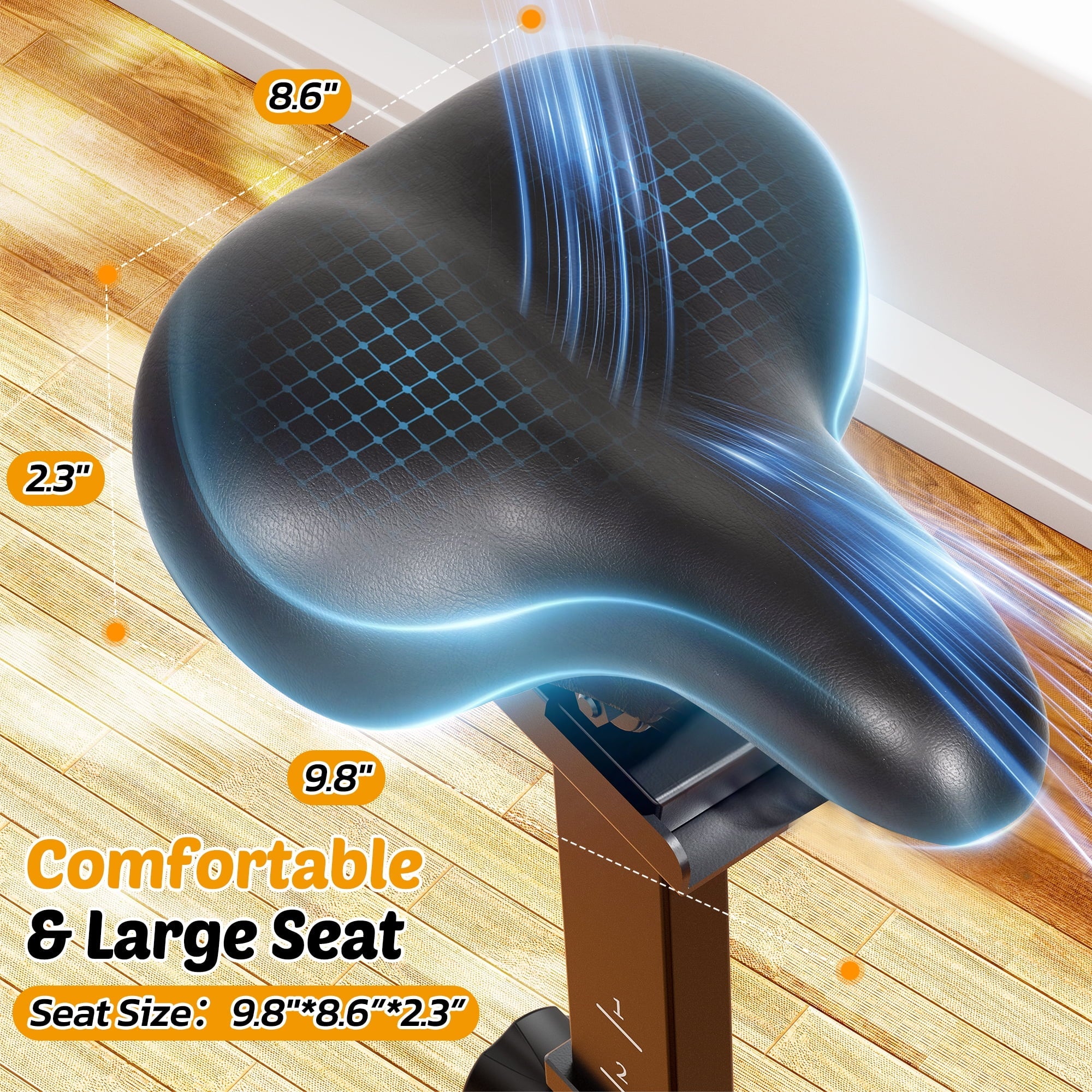 Naipo Exercise Bike Indoor Cycling Bike with 300lbs Big Seat Cushion for Home Cardio Leg Workout - NAIPO