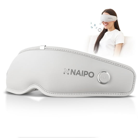 Naipo Eye Massager with Heat & Bone Conduction Audio, 3D Lightweight Eye Mask for Relieve Migraines, Birthday Gifts for Women - NAIPO