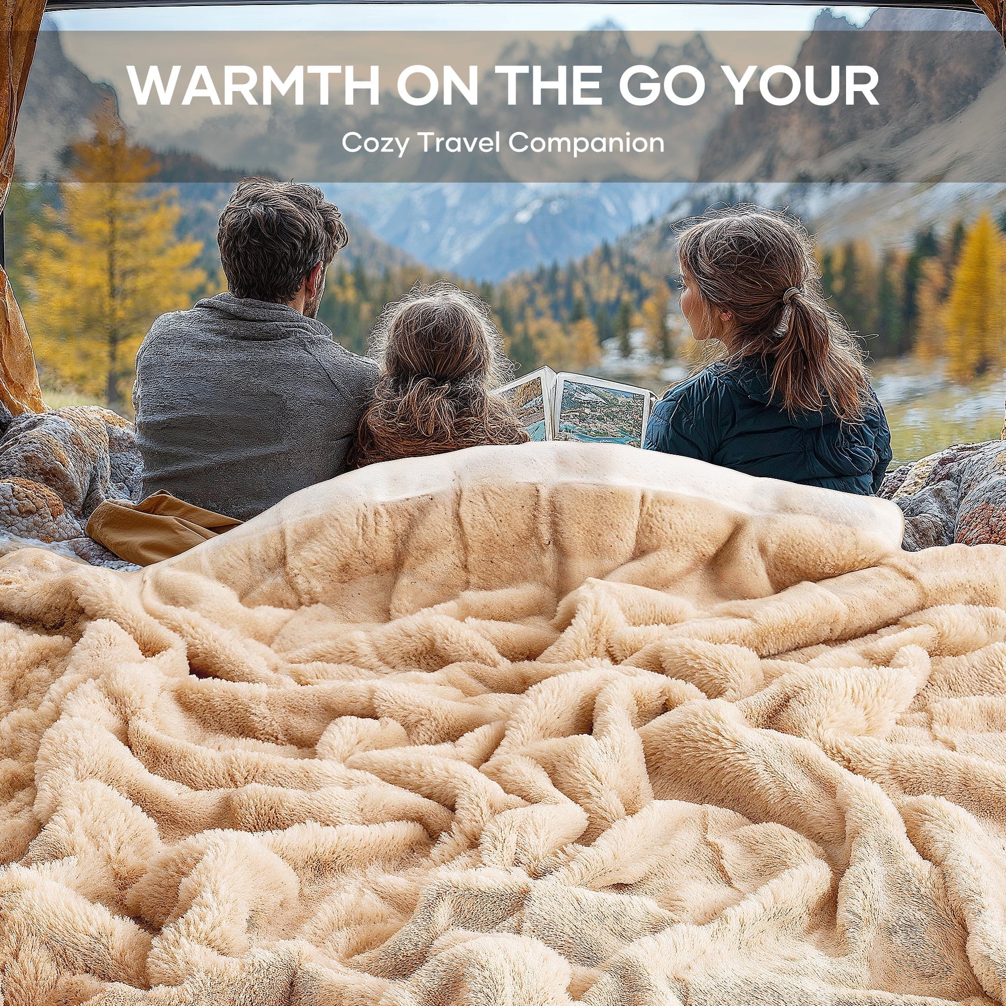 Naipo Faux Rabbit Fur Blanket 50x70 Inches Arctic Velvet Comfy Light Brown Blanket Ideal for Every Season - NAIPO