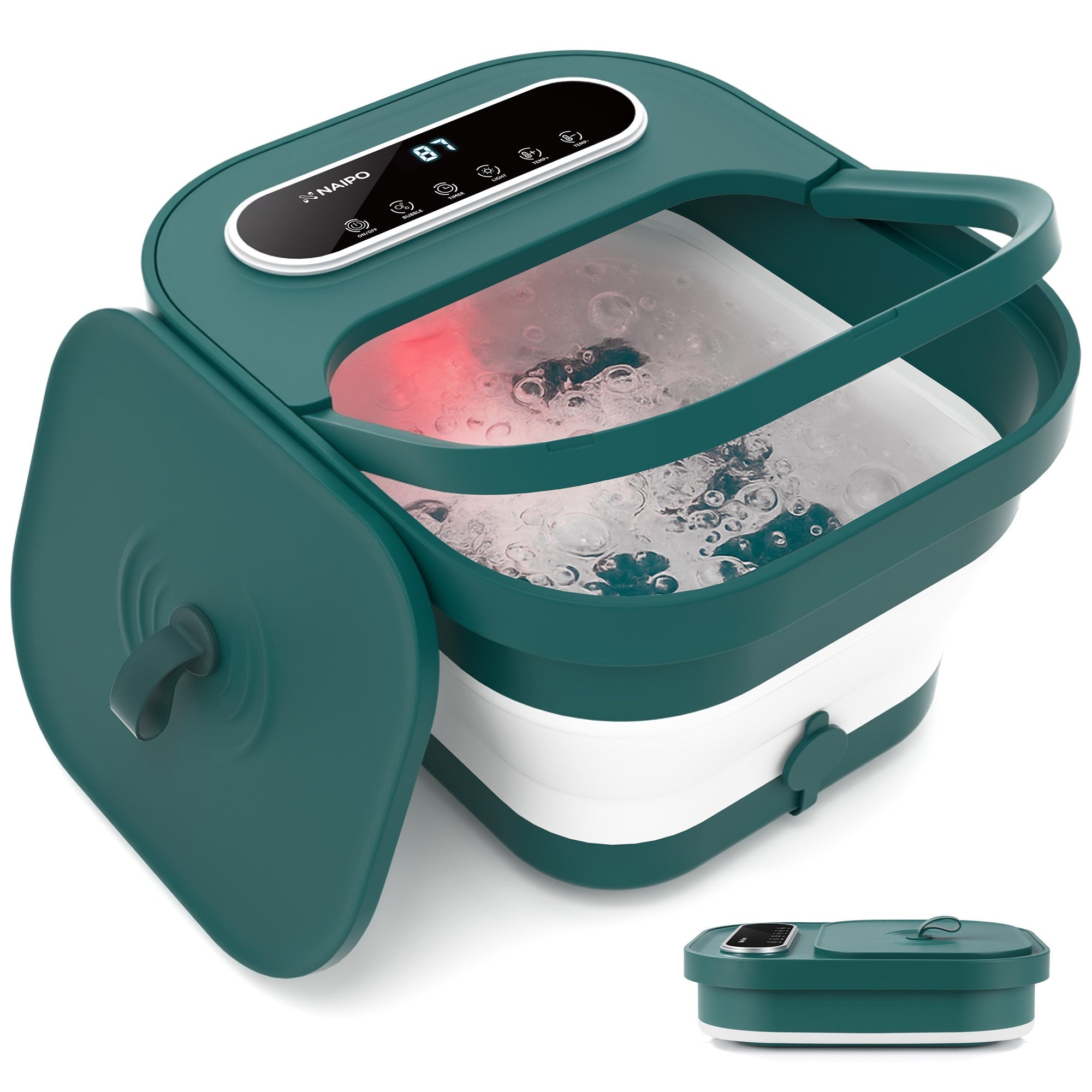 NAIPO FS - FM015 Collapsible Foot Spa with Heated Bubble Roller - Christmas Gift for Him/Her - NAIPO