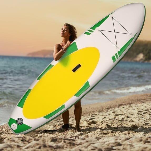 Naipo Inflatable Stand Up Paddle Board 10FT Paddle Board with Fast Pumping Carry Bag Versatile for Most Users Avocado Green - NAIPO
