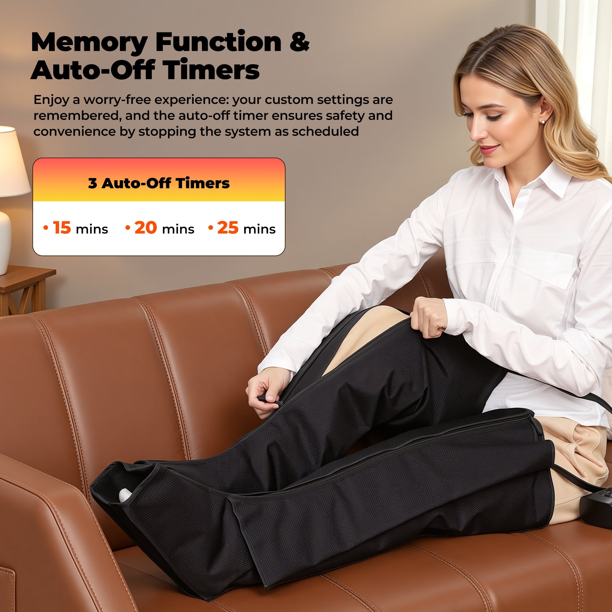 Naipo Leg Massager for Circulation and Pain Relief, Air Compression Foot Calf Thigh Massager with 6 Modes, Help for Muscle Relaxation, Gift for Mom Dad - NAIPO
