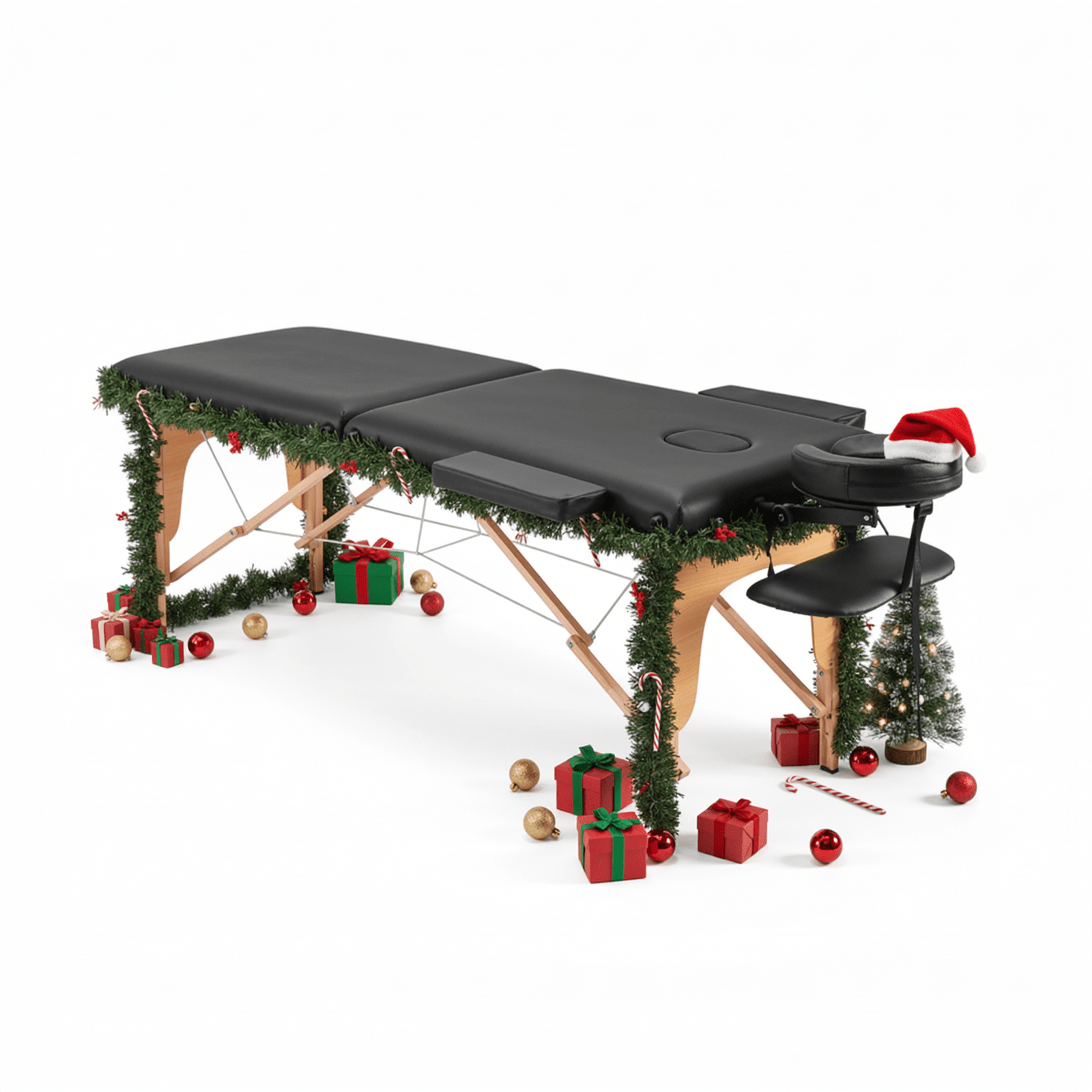 Naipo MGBC - 201H Portable Massage Table with 2 Fold Wooden - Christmas Gift for Him/Her - NAIPO
