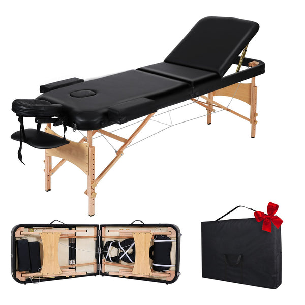 Naipo MGBC-302 Three-fold portable Massage Table with Wooden Feet