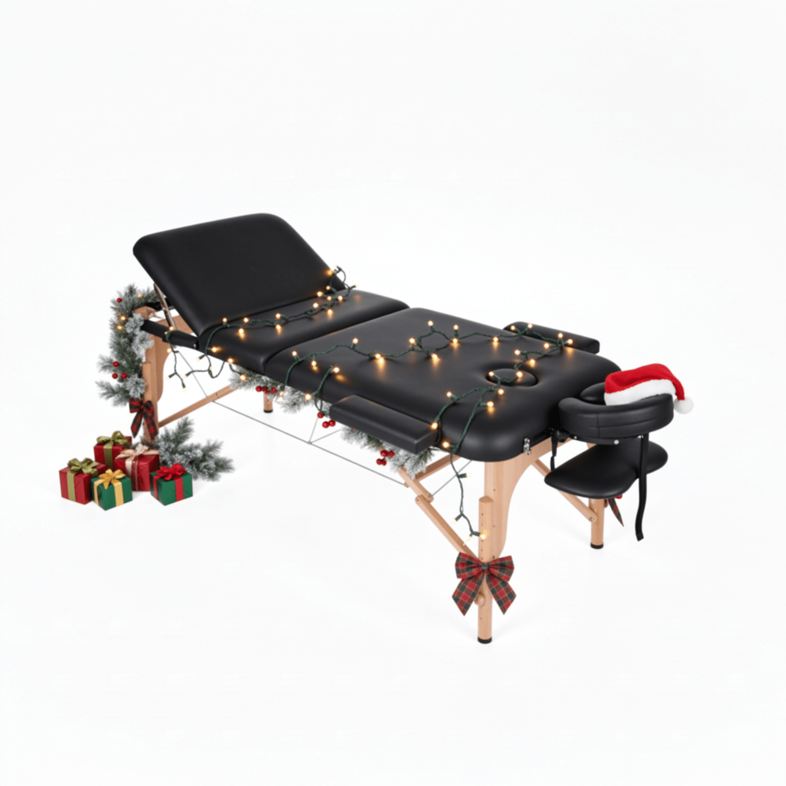 Naipo MGBC - 302H Three - fold portable Massage Table with Wooden Feet - Christmas Gift for Him/Her - NAIPO