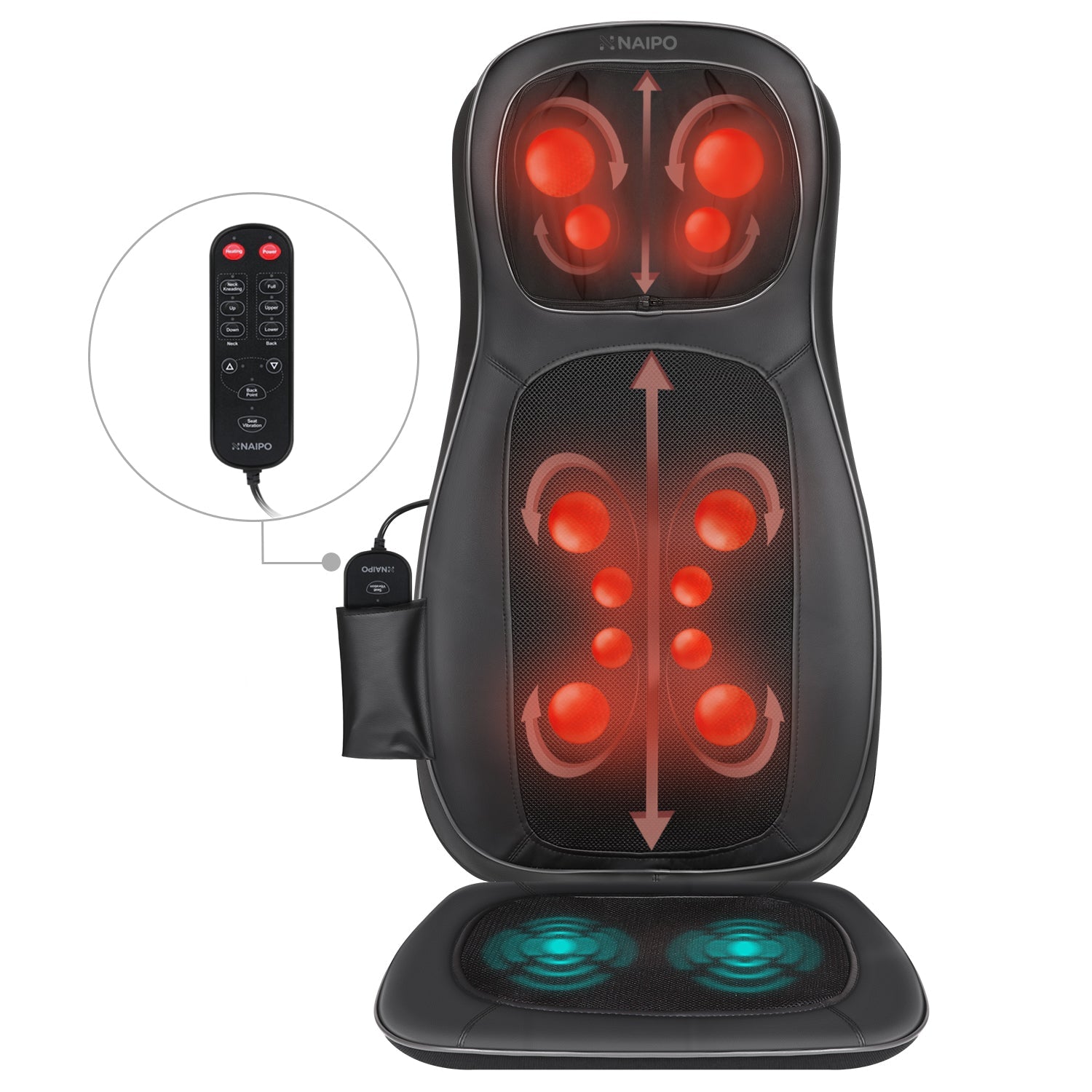 Naipo MGBK-C2030 Neck & Back Massager with Heat & Vibration