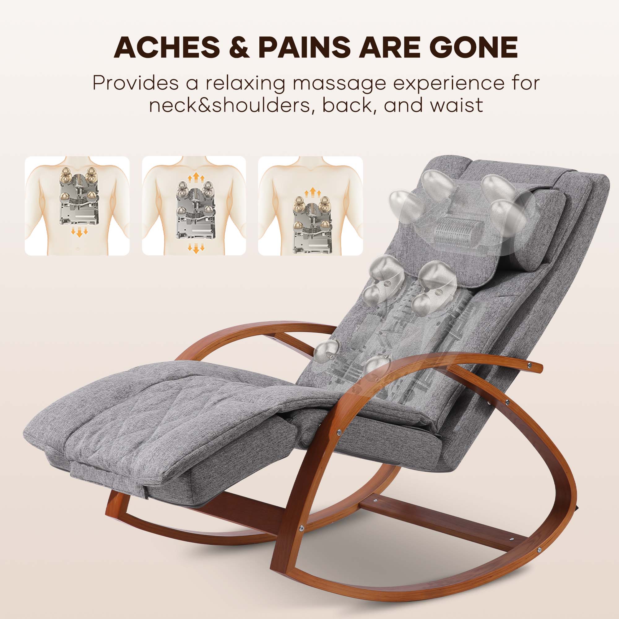 NAIPO MGC - 2300P Rocking Wooden Massage Chair - NAIPO