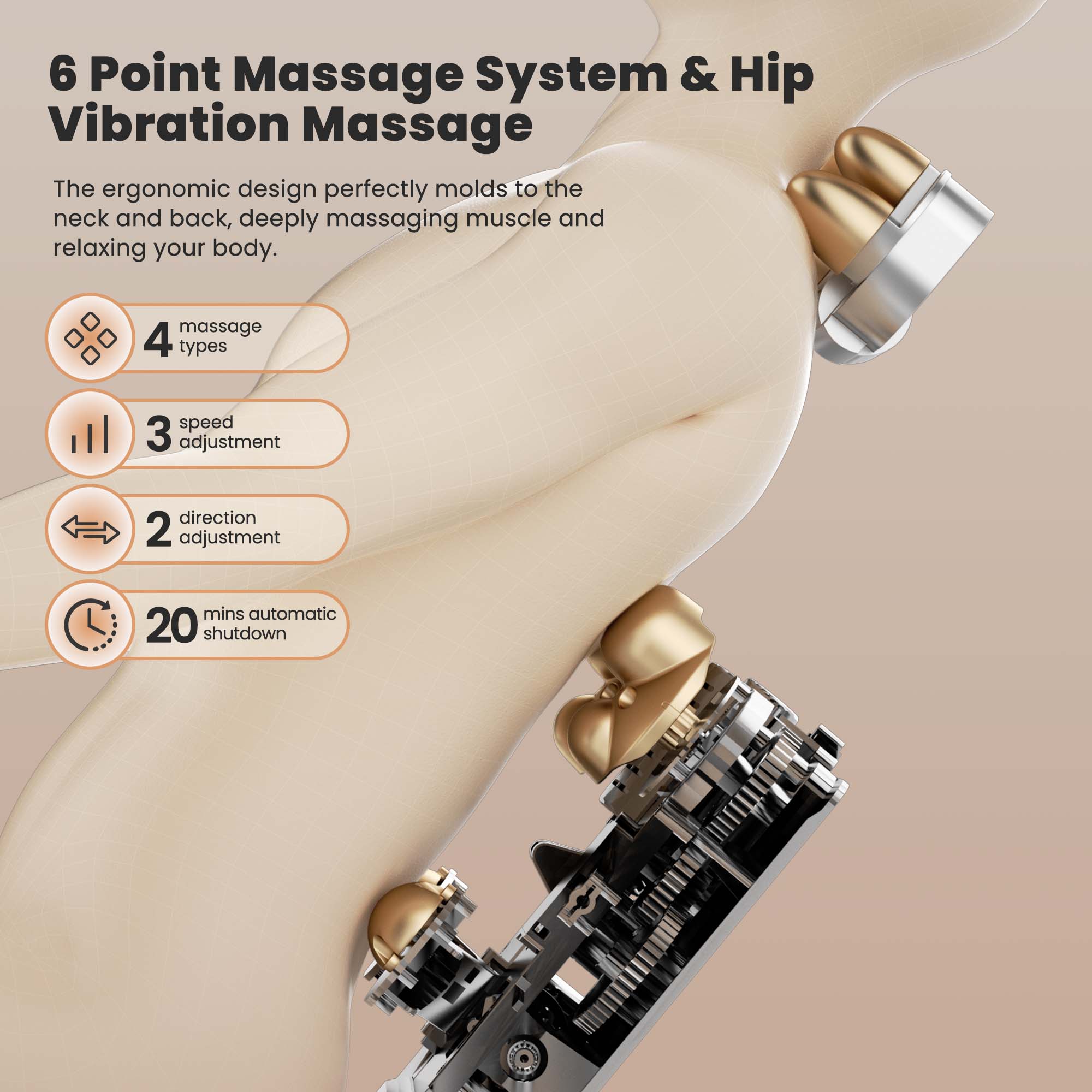 NAIPO MGC - 2300P Rocking Wooden Massage Chair - NAIPO