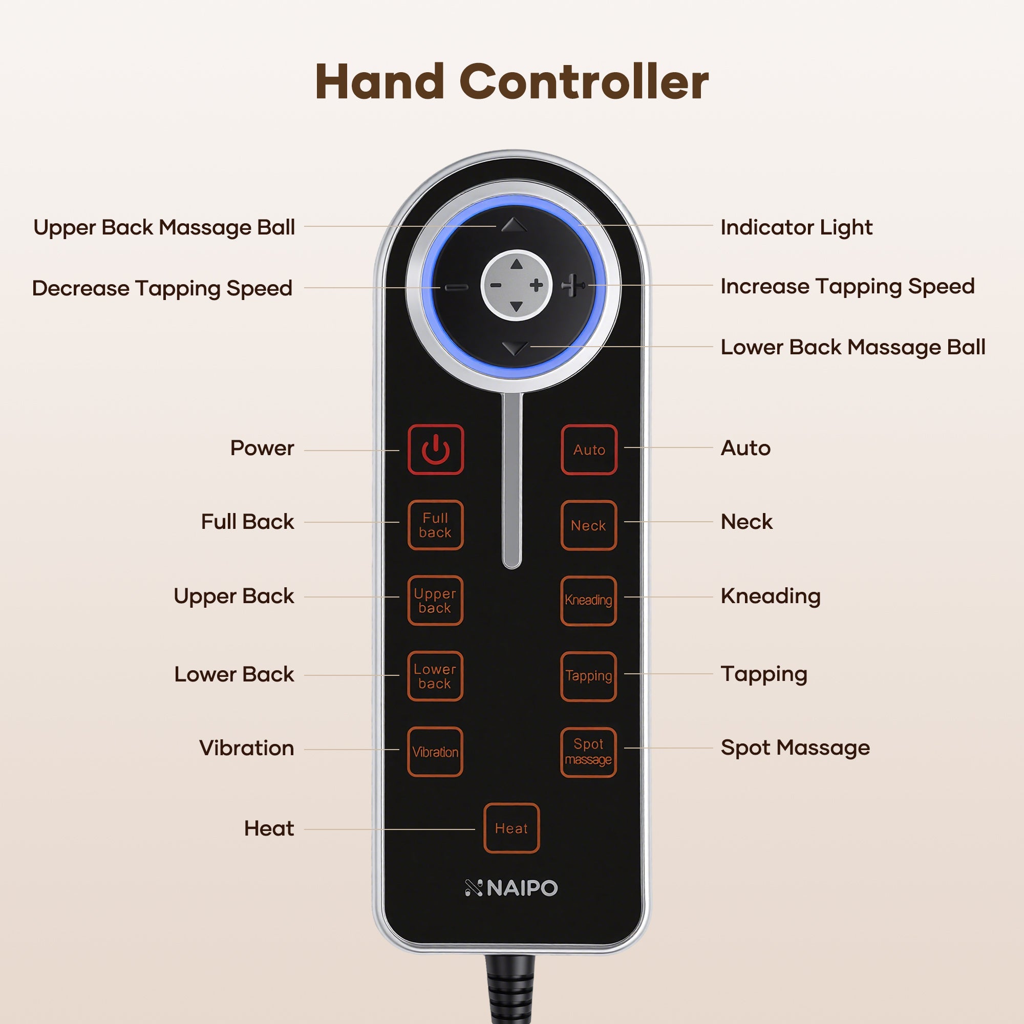 NAIPO MGC - 2300P Rocking Wooden Massage Chair - Christmas Gift for Him/Her - NAIPO