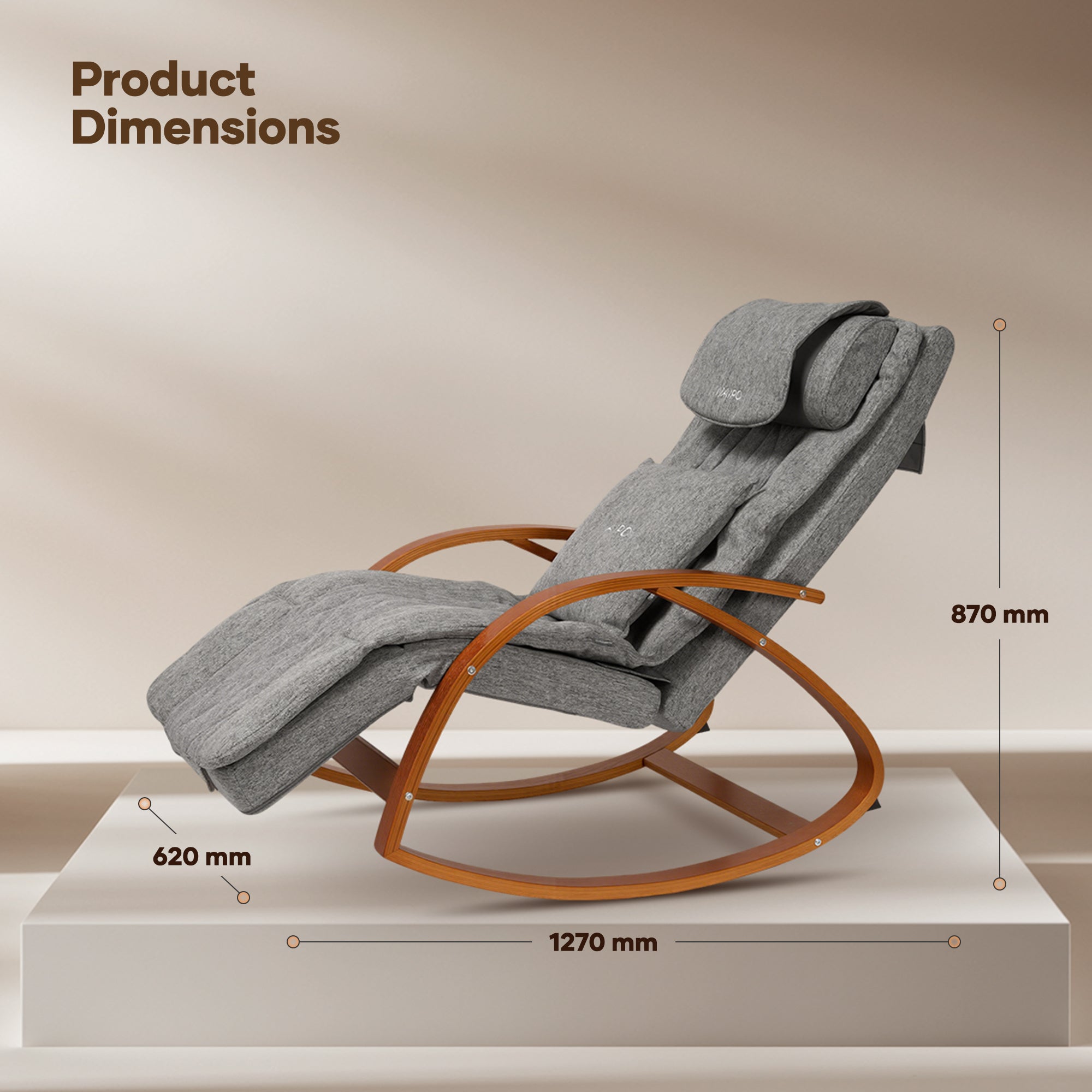 NAIPO MGC - 2300P Rocking Wooden Massage Chair - Christmas Gift for Him/Her - NAIPO