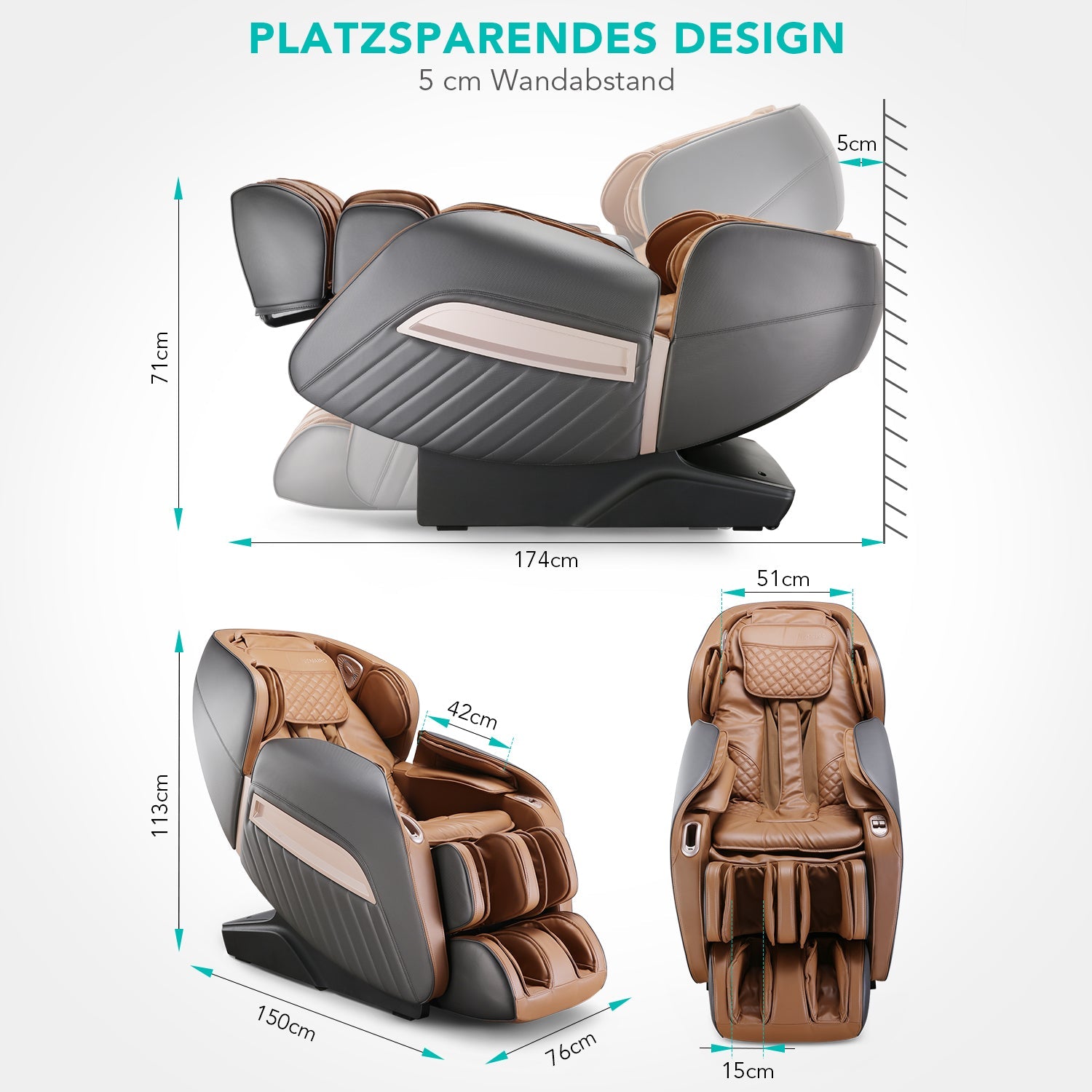 Naipo MGC - A350 Full Body Music Massage - BROWN - NAIPO