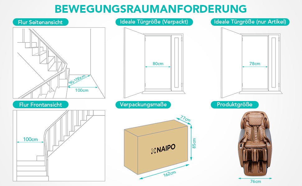 Naipo MGC - A350 Full Body Music Massage - BROWN - NAIPO