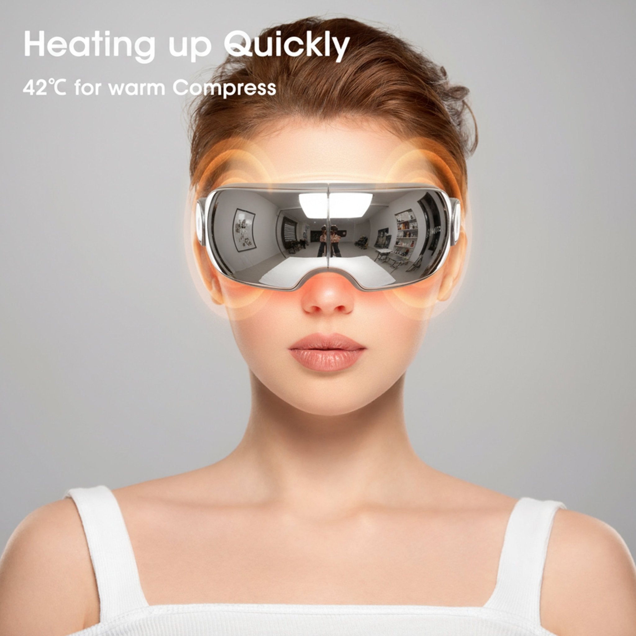 NAIPO MGE - 2302 Eye Massager with Heat & Vibration – 5 Massage Modes and Bluetooth Music - NAIPO