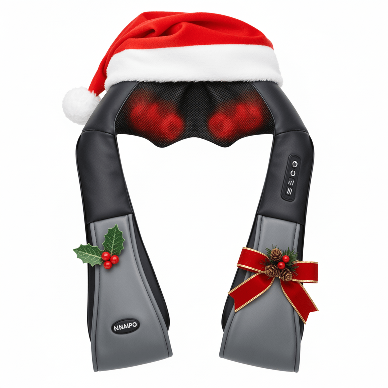 Naipo MGS - 801 Shiatsu Back and Neck Massager with Heat 3D Deep Kneading Massage - Christmas Gift for Him/Her - NAIPO